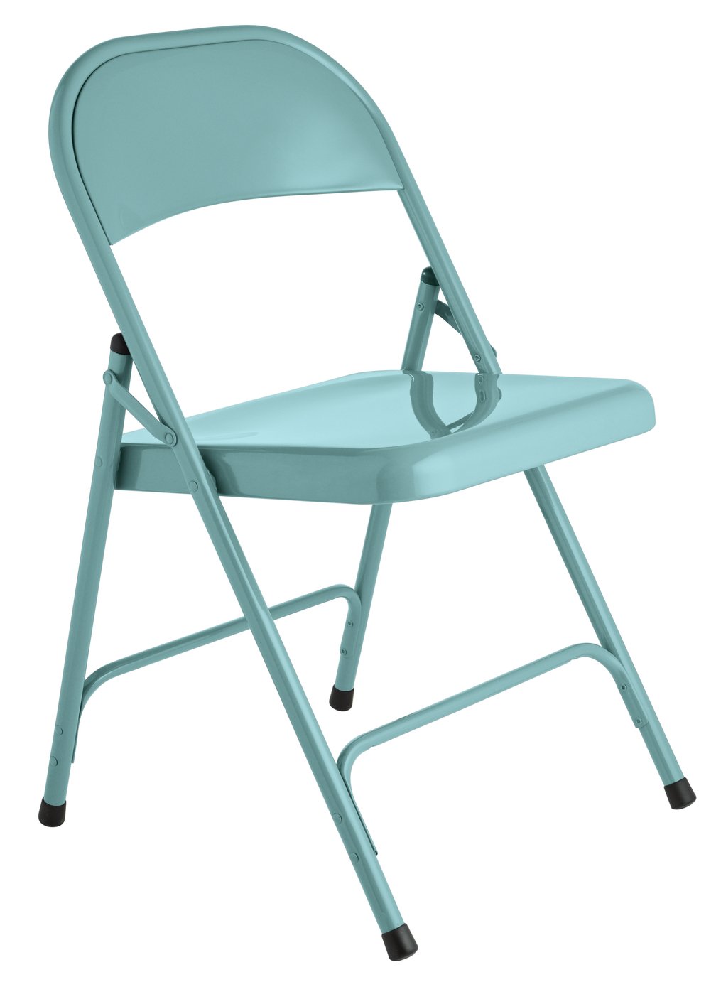 teal folding chair