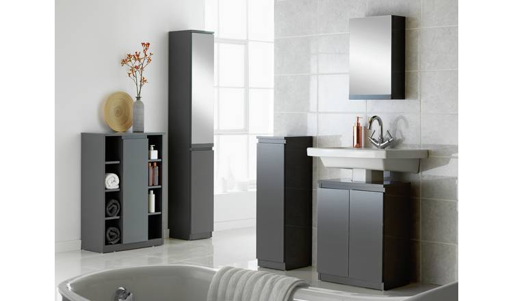 Buy Argos Home Gloss Wall Cabinet Grey Bathroom Furniture
