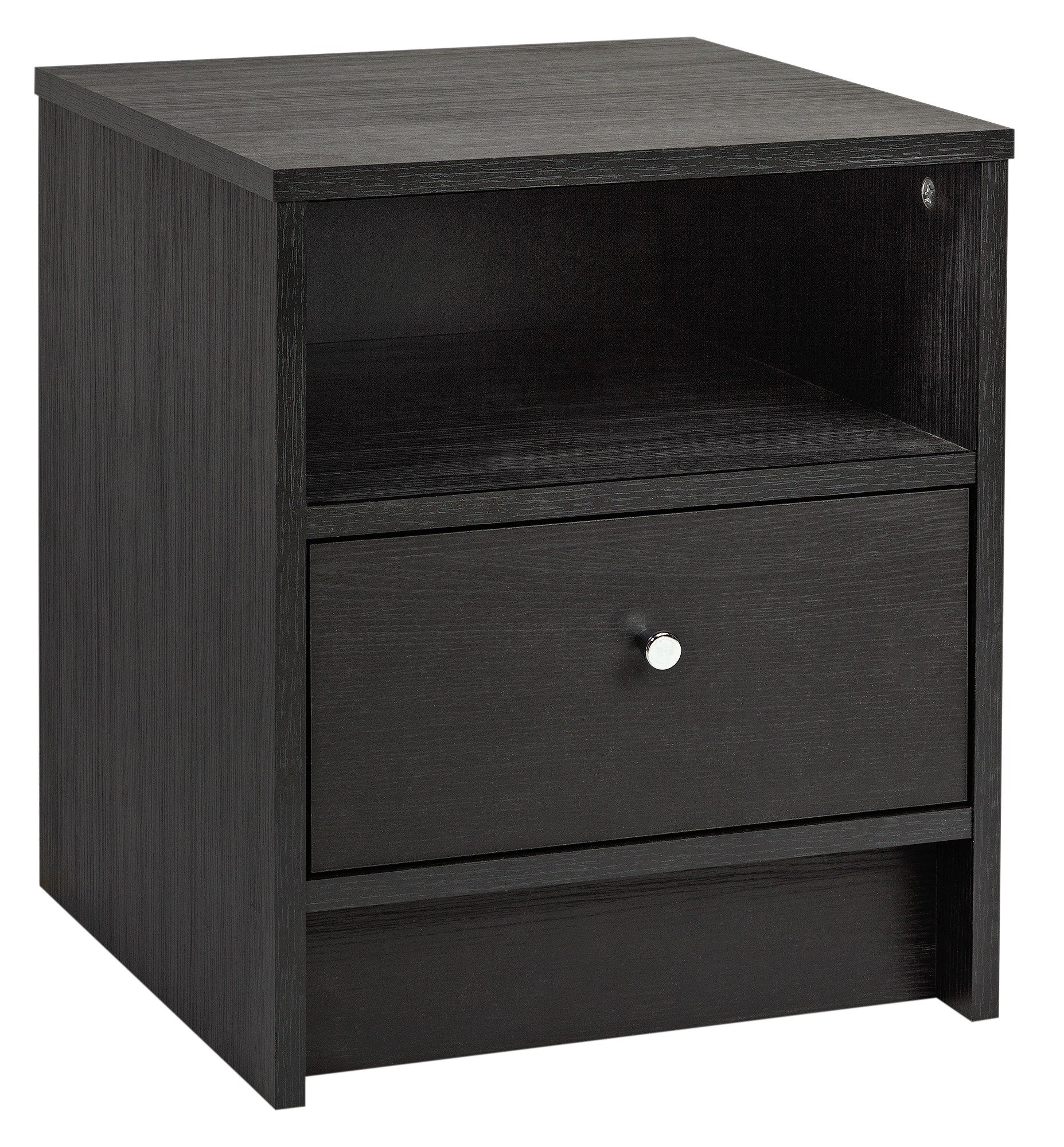 Argos Home Malibu 1 Drawer Bedside Table - Black Oak Effect