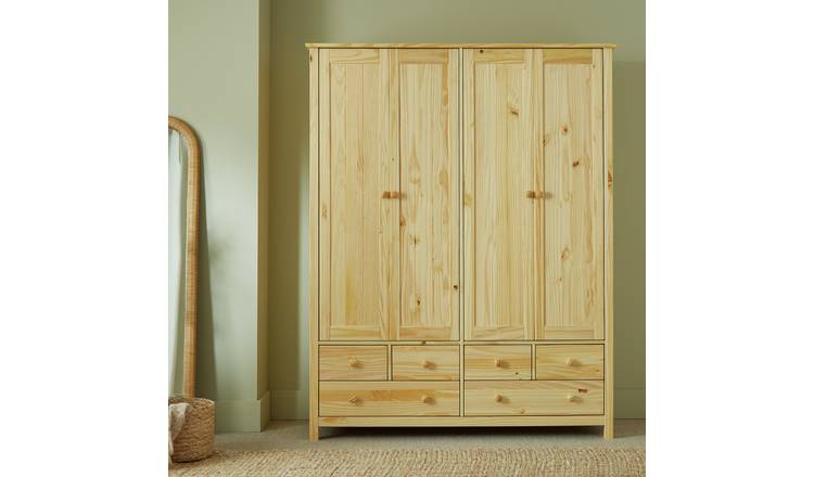 Argos Home New Scandinavia 4 Door 6 Drawer Wardrobe - Pine