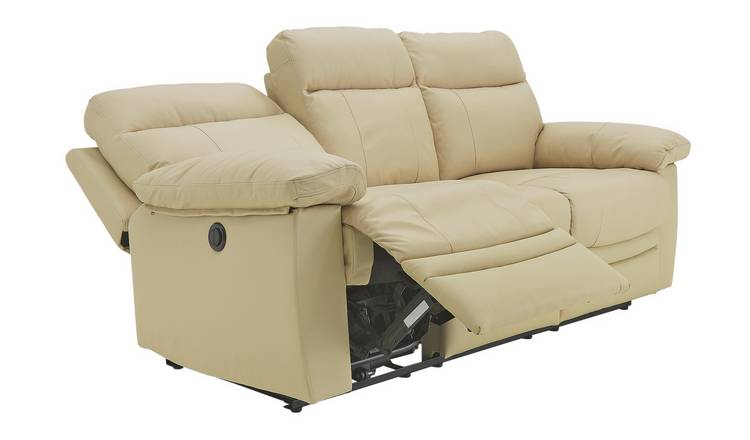 Argos cream outlet leather sofa