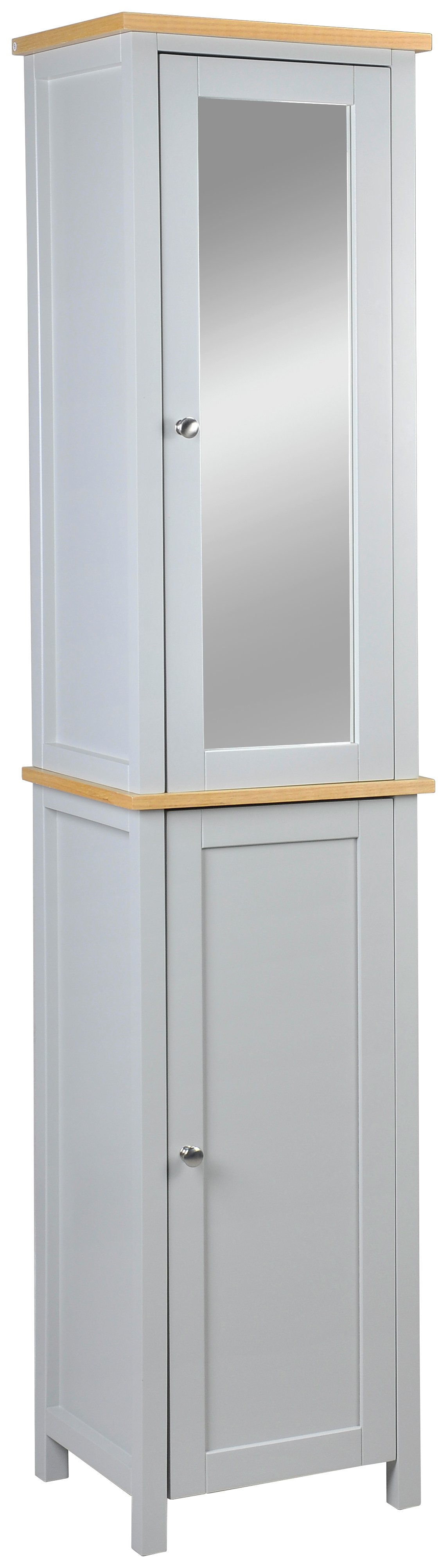 Argos Home Livingston Tall Cabinet - Grey & Pine