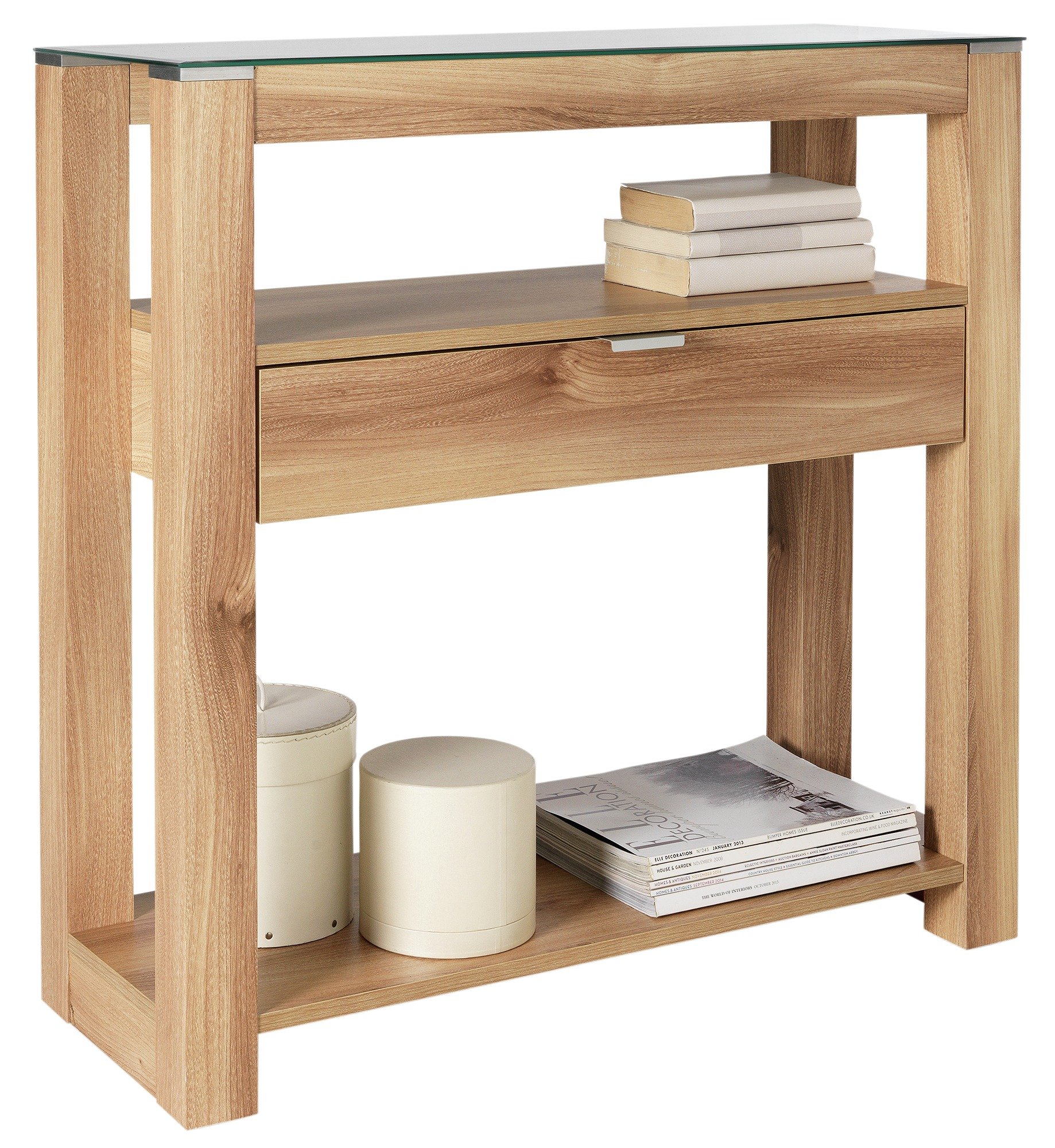 Argos Home Cubic Console Table - Oak Finish