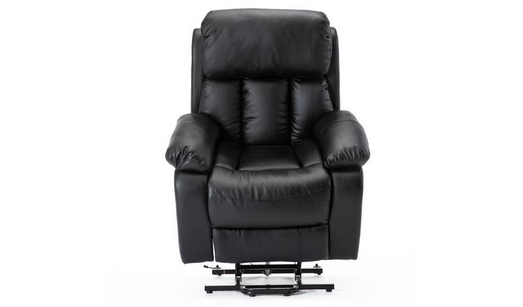 Furniture Online Chester Single Motor Rise Recliner Heat & Massage Chair - Black