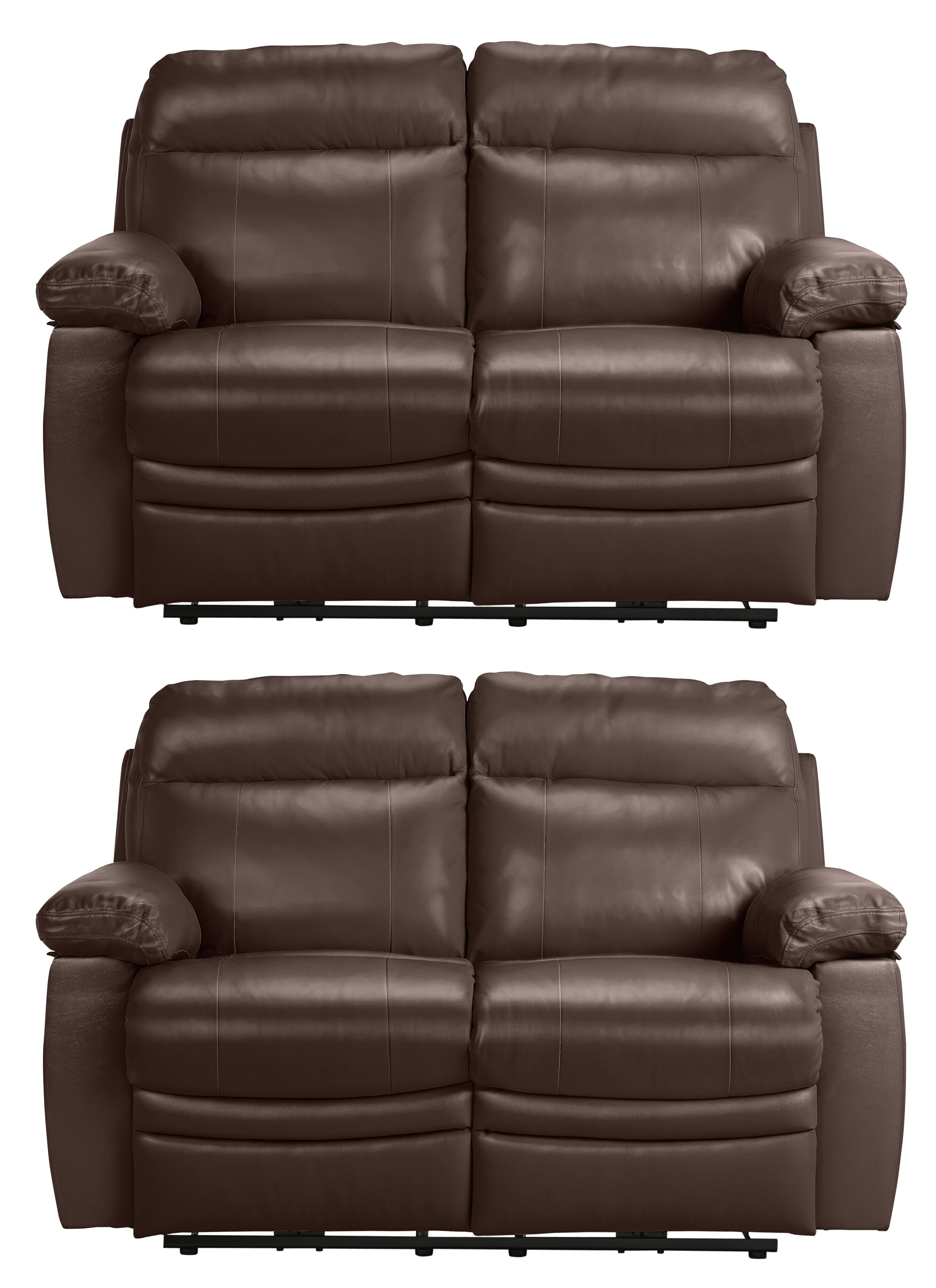 Argos Home Paolo Pair of 2 Seater Power Recliner Sofa -Brown