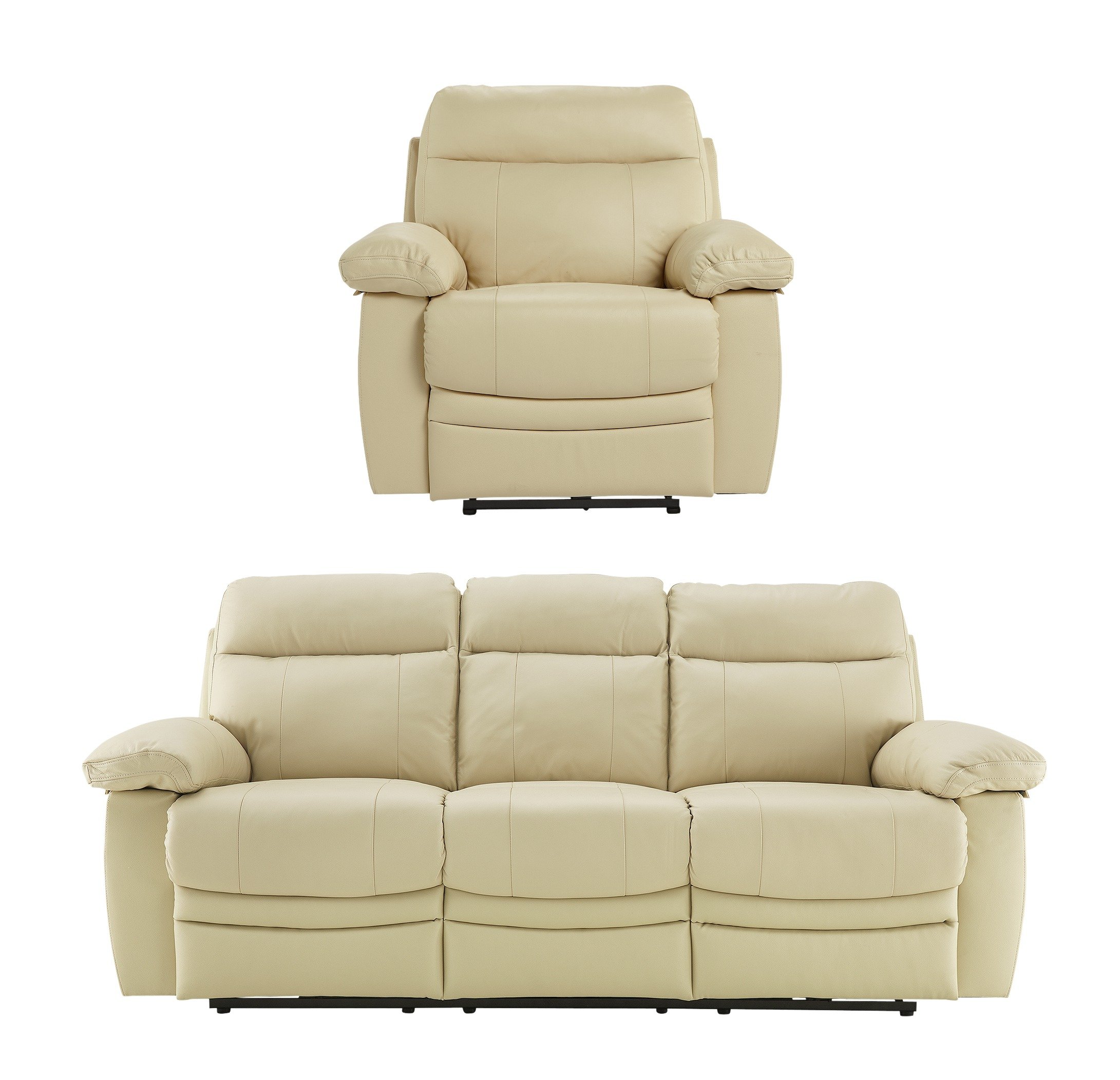 Argos Home Paolo Chair & 3 Seater Power Recliner Sofa -Ivory