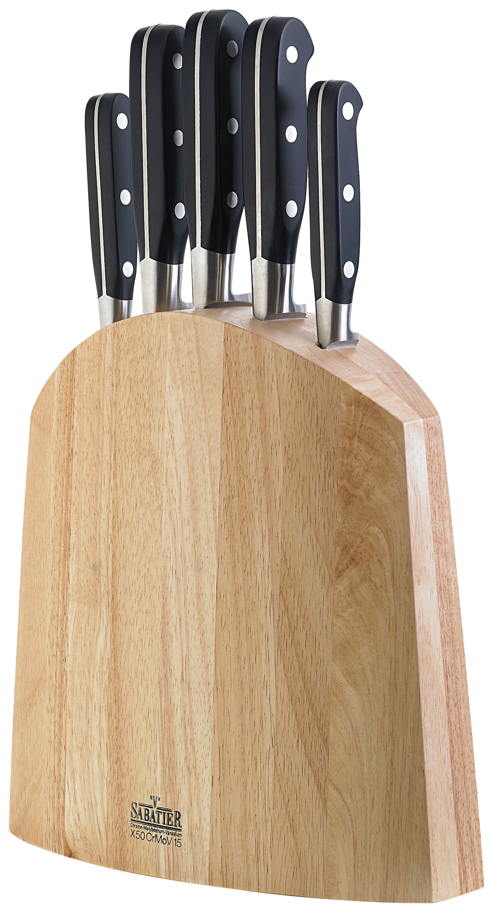 Richardson Sheffield V Sabatier 5 Piece Knife Block.