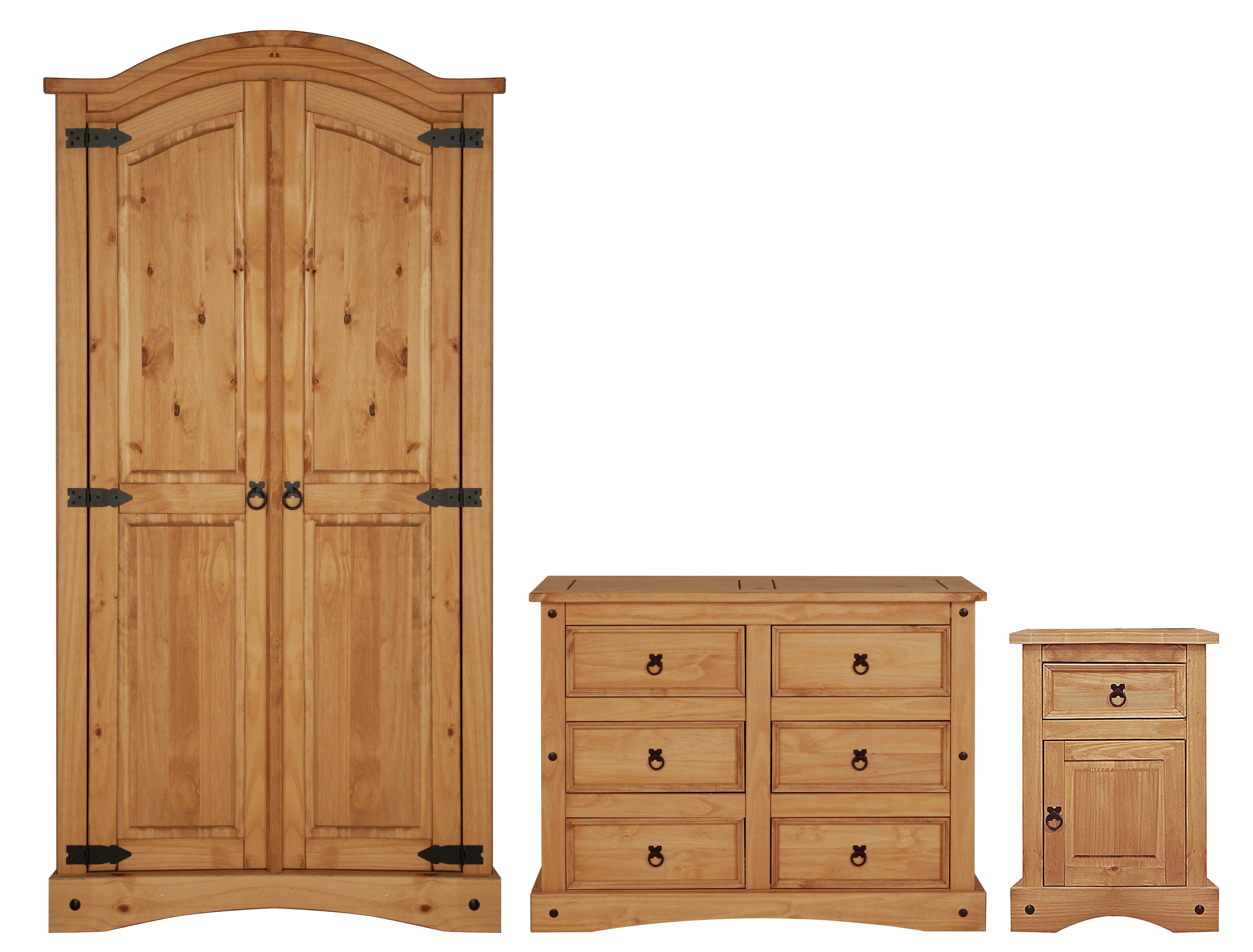 Argos Home Puerto Rico 3 Piece Wardrobe Set - Light Pine