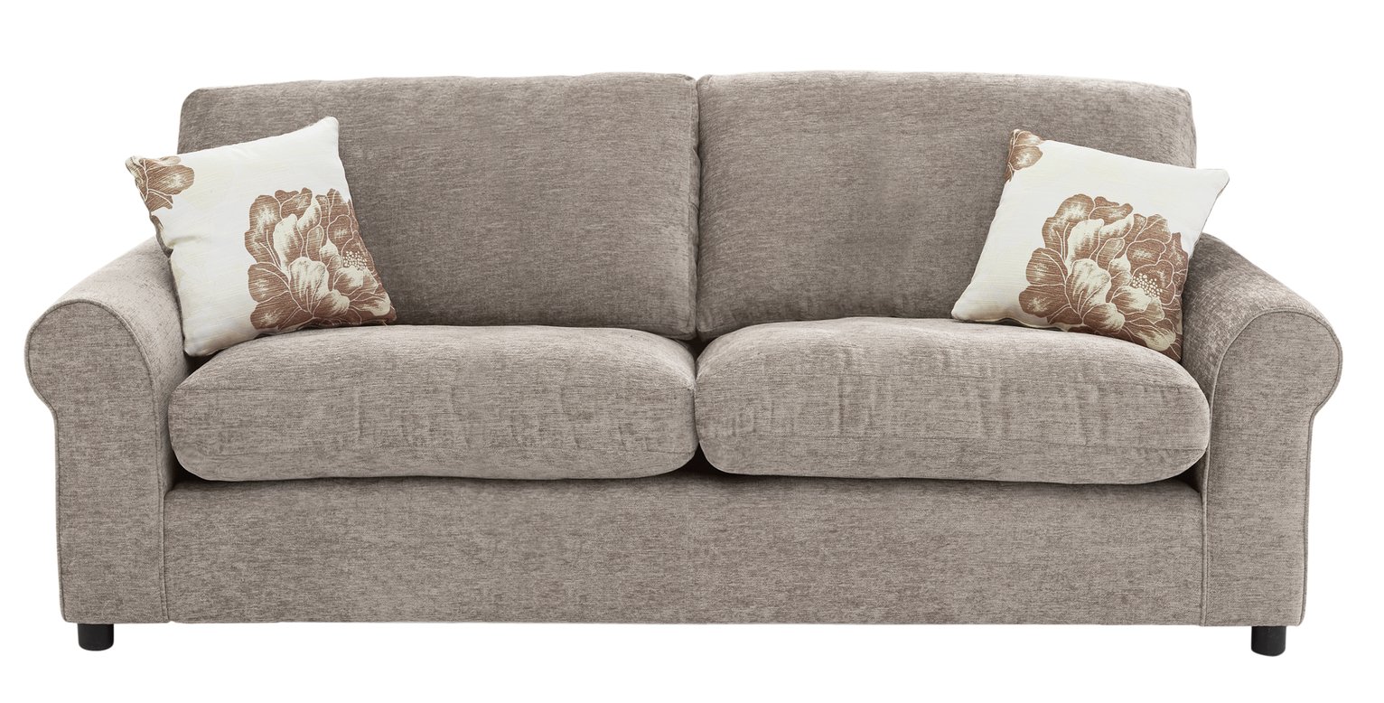 Argos Home Tessa 3 Seater Fabric Sofa - Mink (5577057) | Argos Price Tracker | pricehistory.co.uk