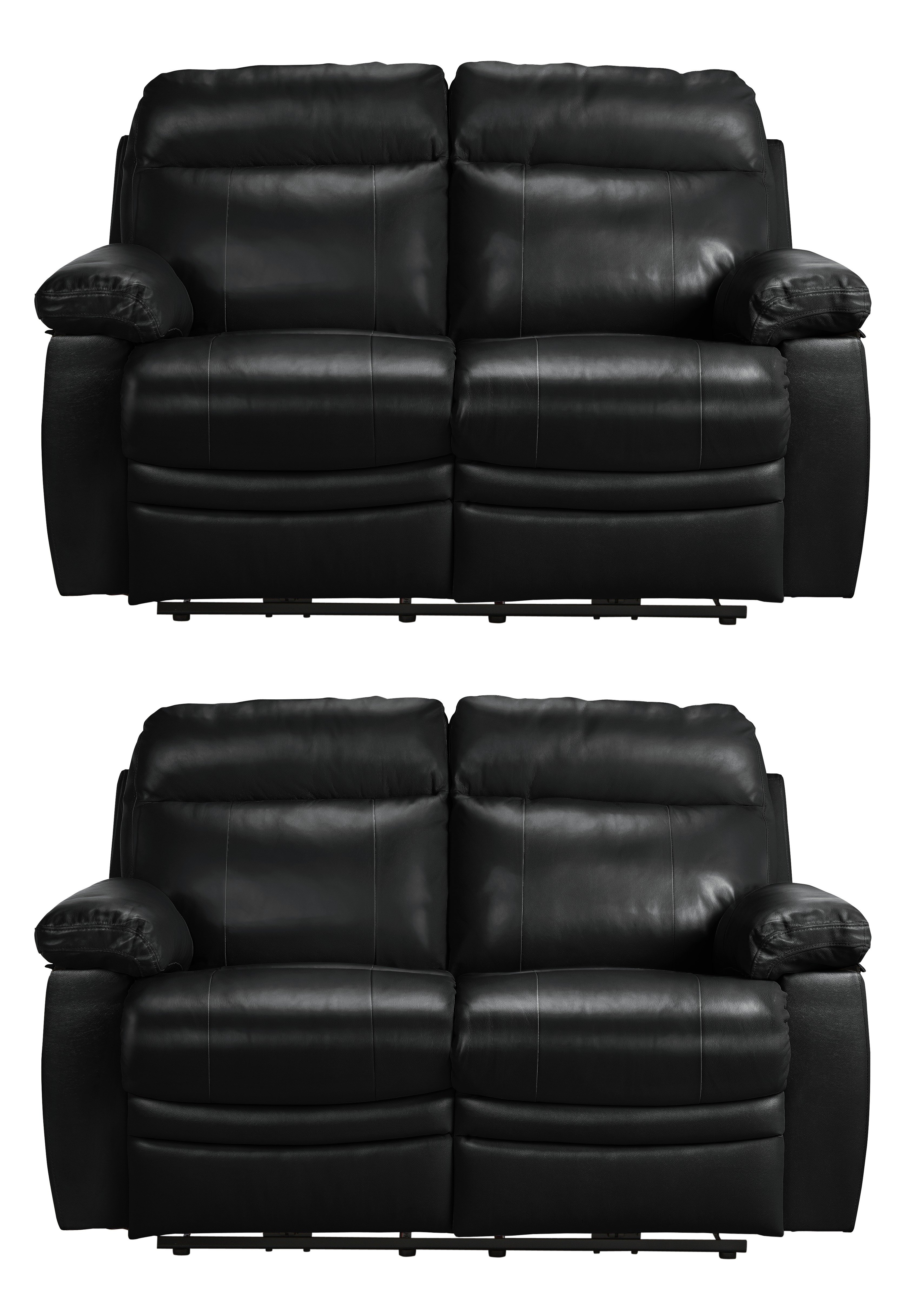 Argos Home Paolo Pair of 2 Seater Power Recliner Sofa -Black