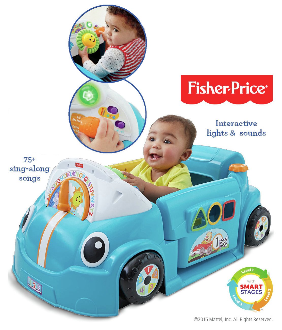 fisher price laugh and learn smart stages crawl around car blue