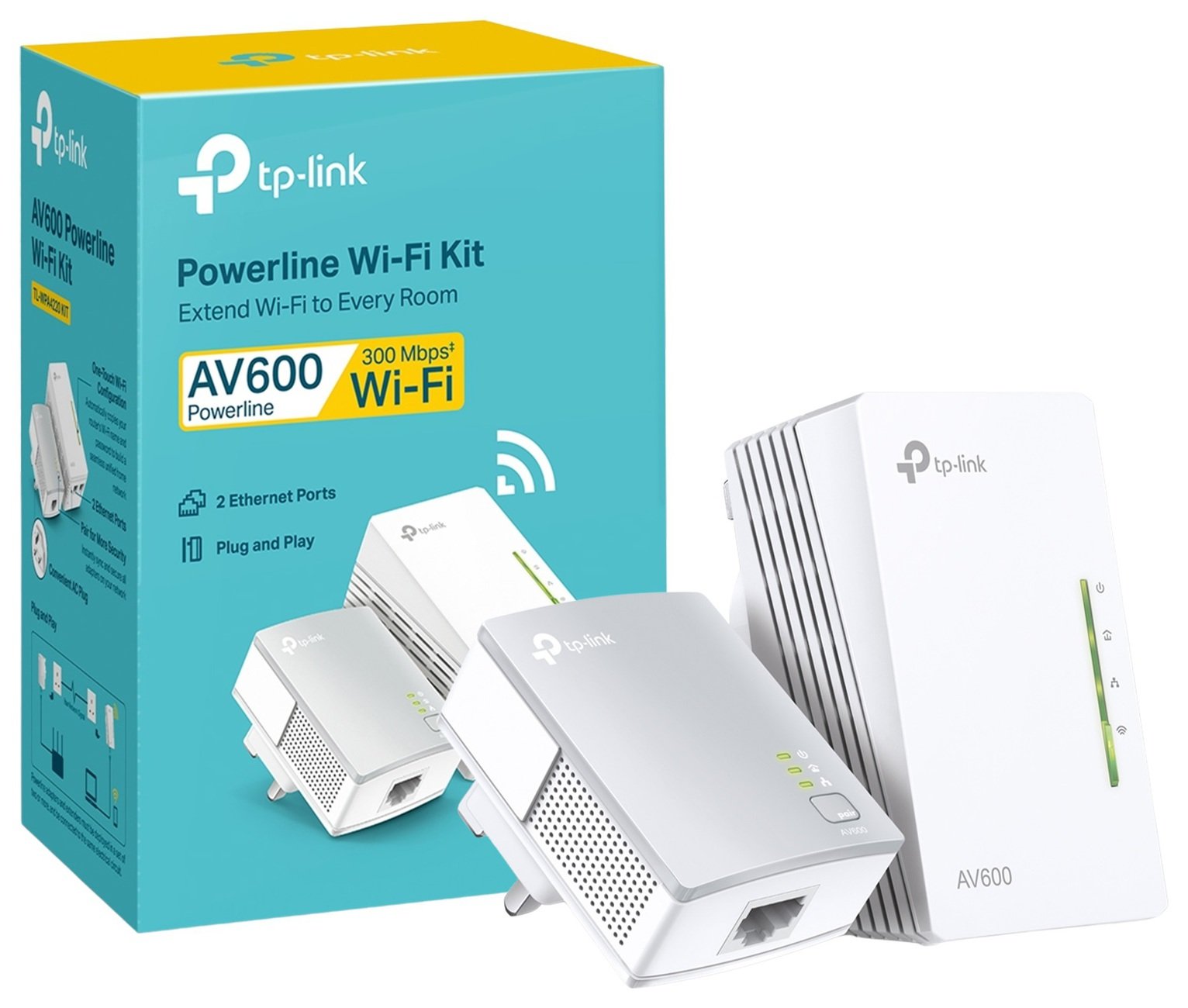 TP-LINK 300M Wi-Fi Extender Booster & 600MBPS Powerline Kit