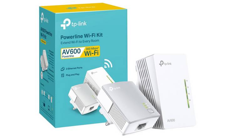 Buy Tp Link 300m Wi Fi Extender Booster 600mbps Powerline Kit Powerline Adapters Argos