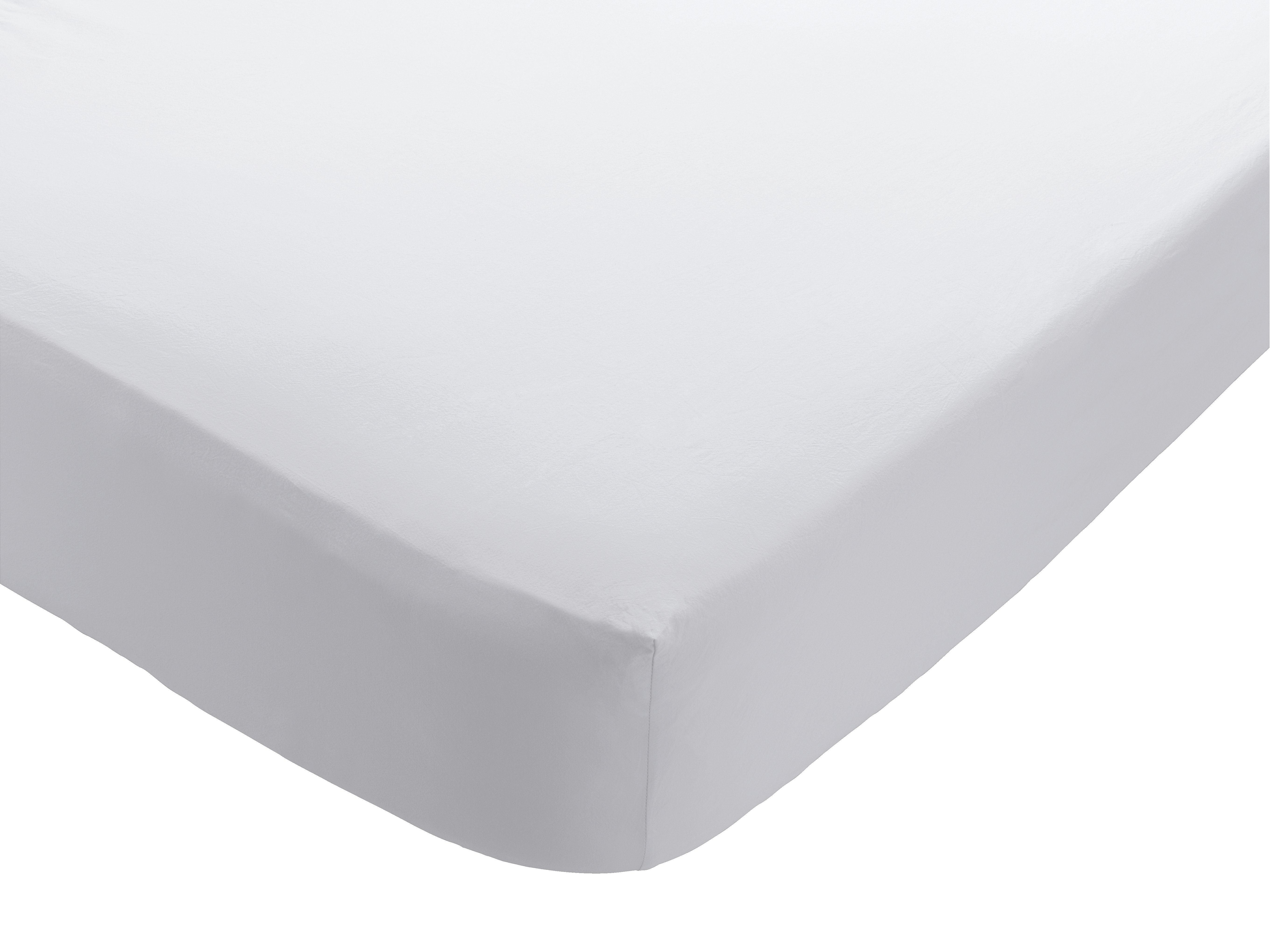 Habitat Washed Double Fitted Sheet - White