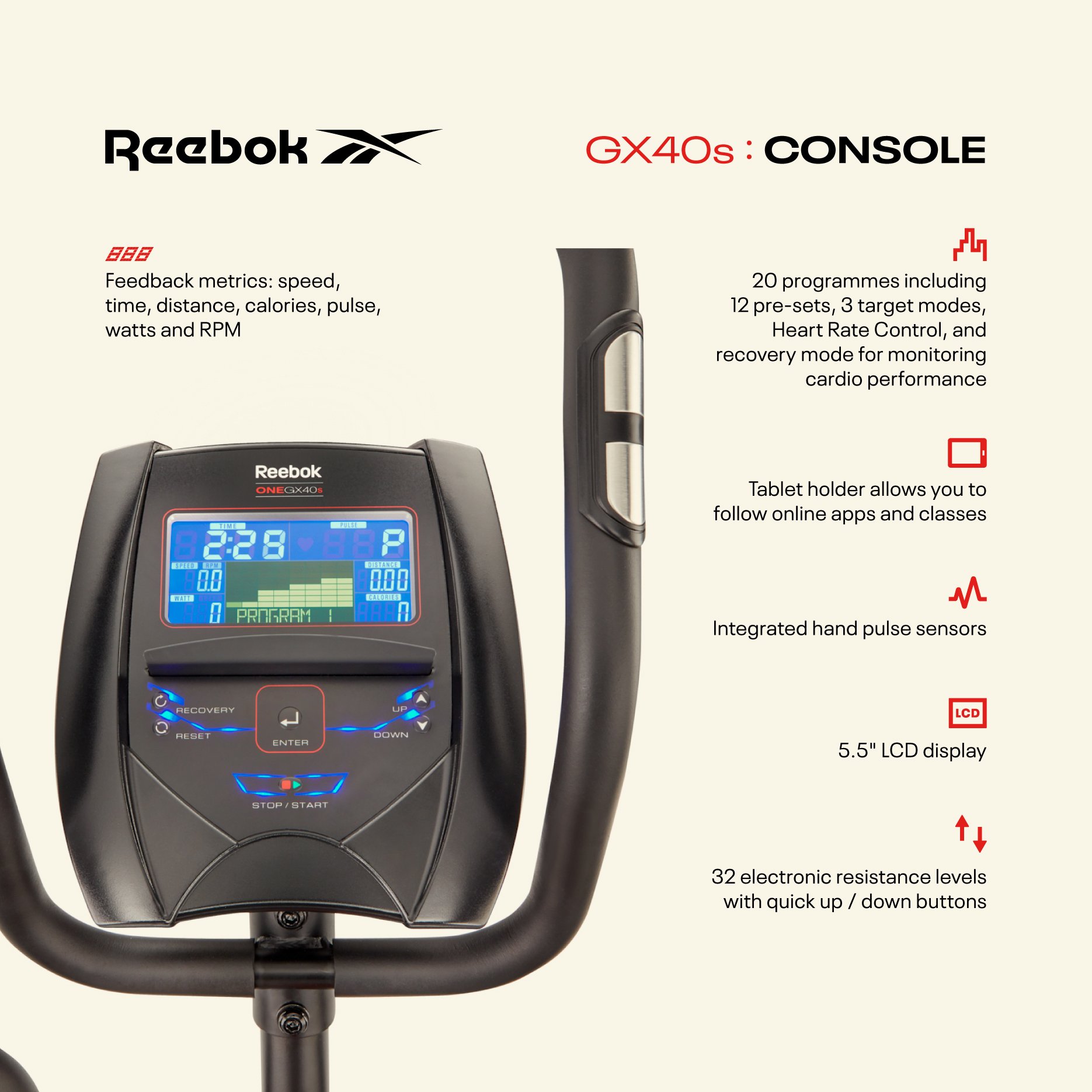 reebok gx40s one electronic cross trainer