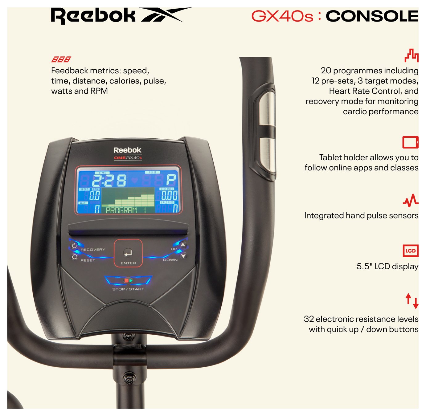 reebok gx40s one electronic cross trainer