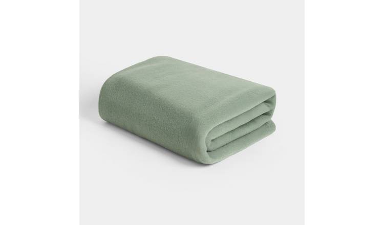 OHS Plain Fleece Blanket Throw 120 x 150cm - Evergreen