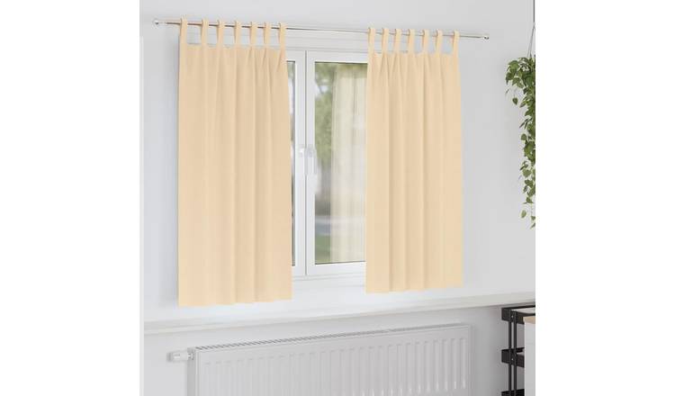 Walplus Set of 2 Ring Top Blackout Curtains - Cream - 175 x 140 cm