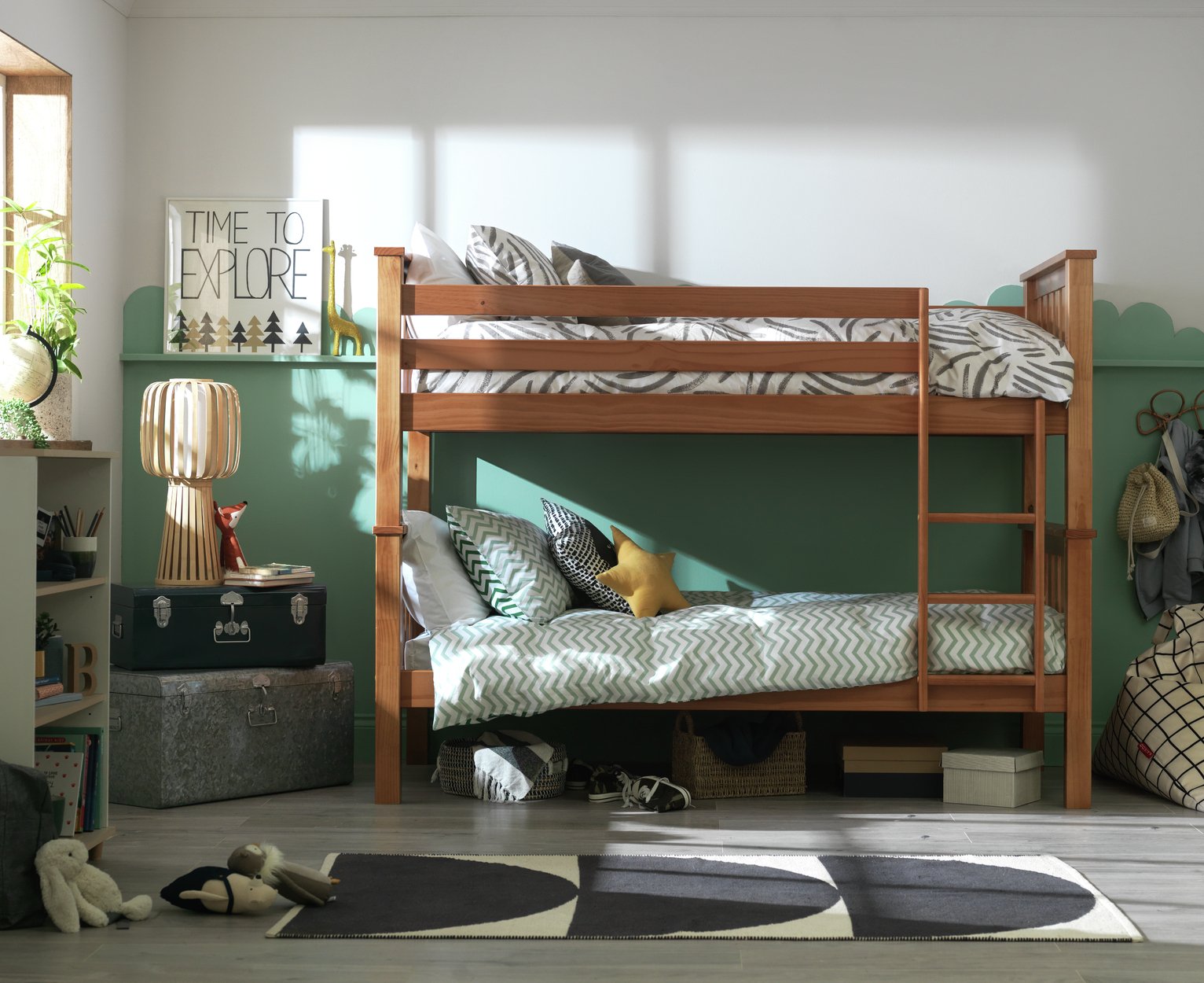 Argos Home Heavy Duty Bunk Bed and 2 Kids Mattresses - Pine