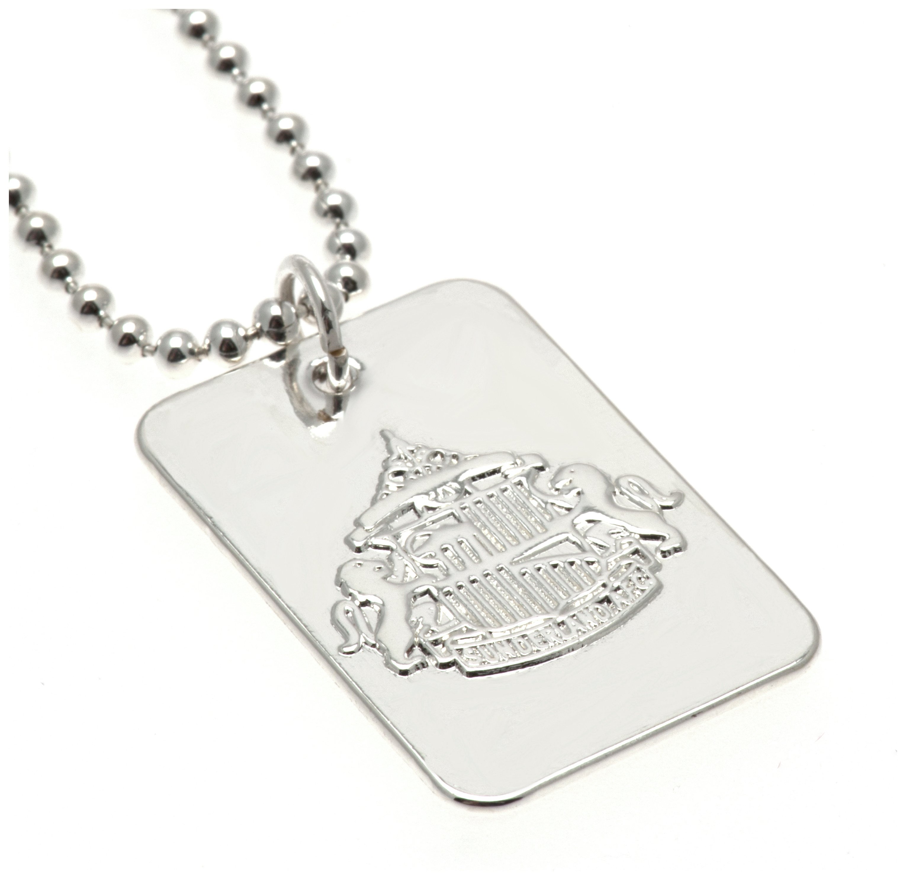 Silver Plated Sunderland Dog Tag & Ball Chain.