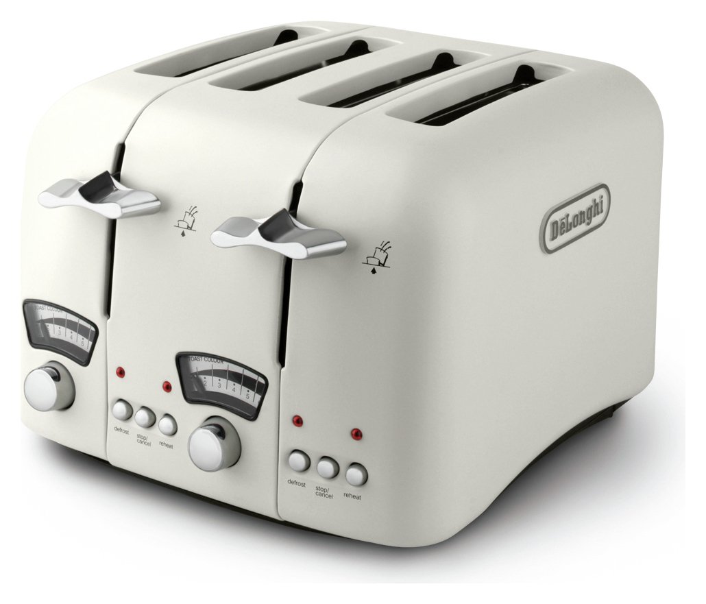 De'Longhi Argento 4 Slice Toaster - Cream