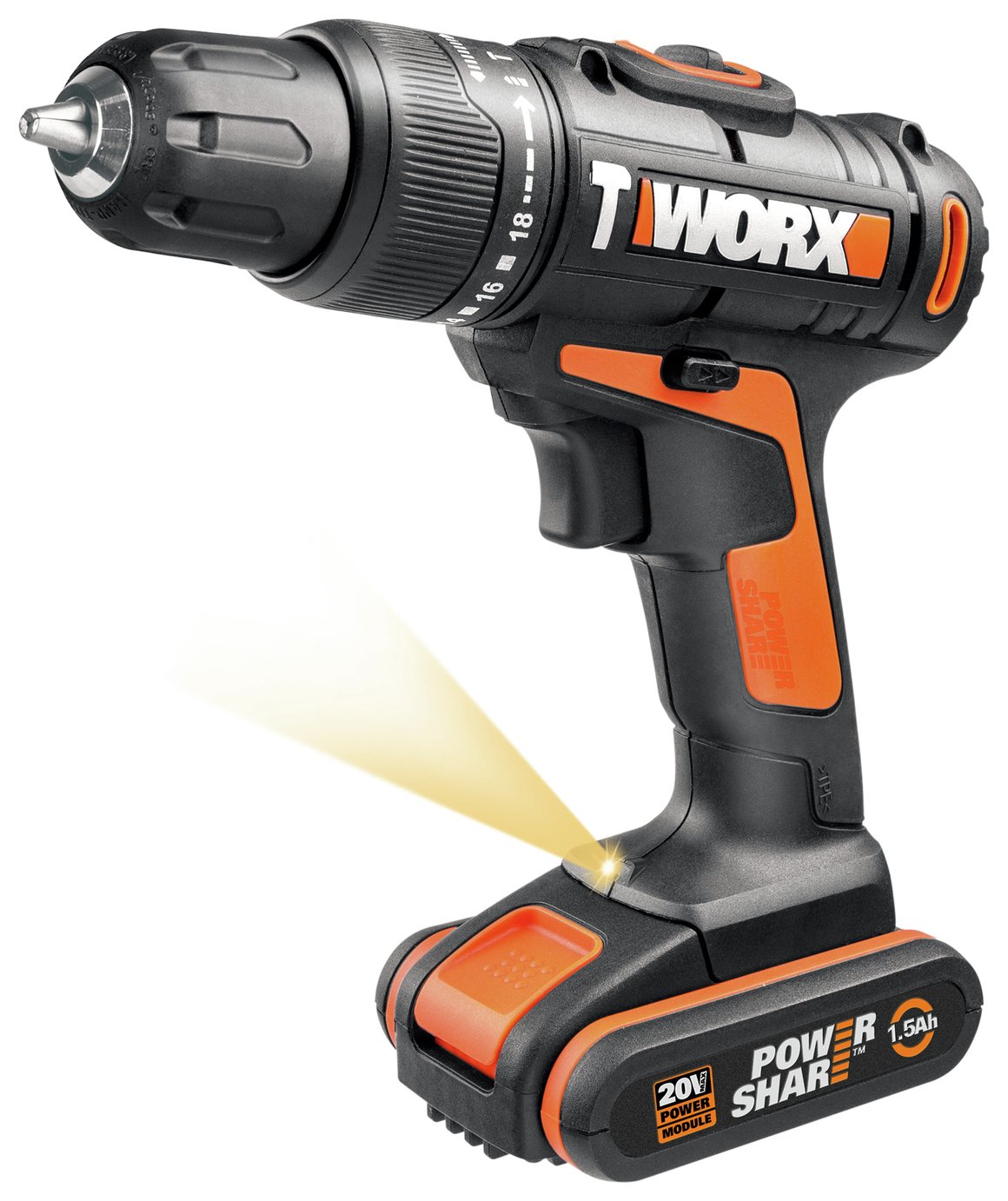 WORX Cordless Hammer Drill with 2 20V Batteries