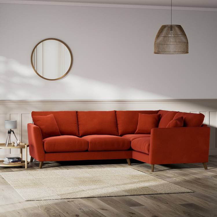 Habitat Lomond Right Hand Corner Sofa - Orange - Dark Leg 0