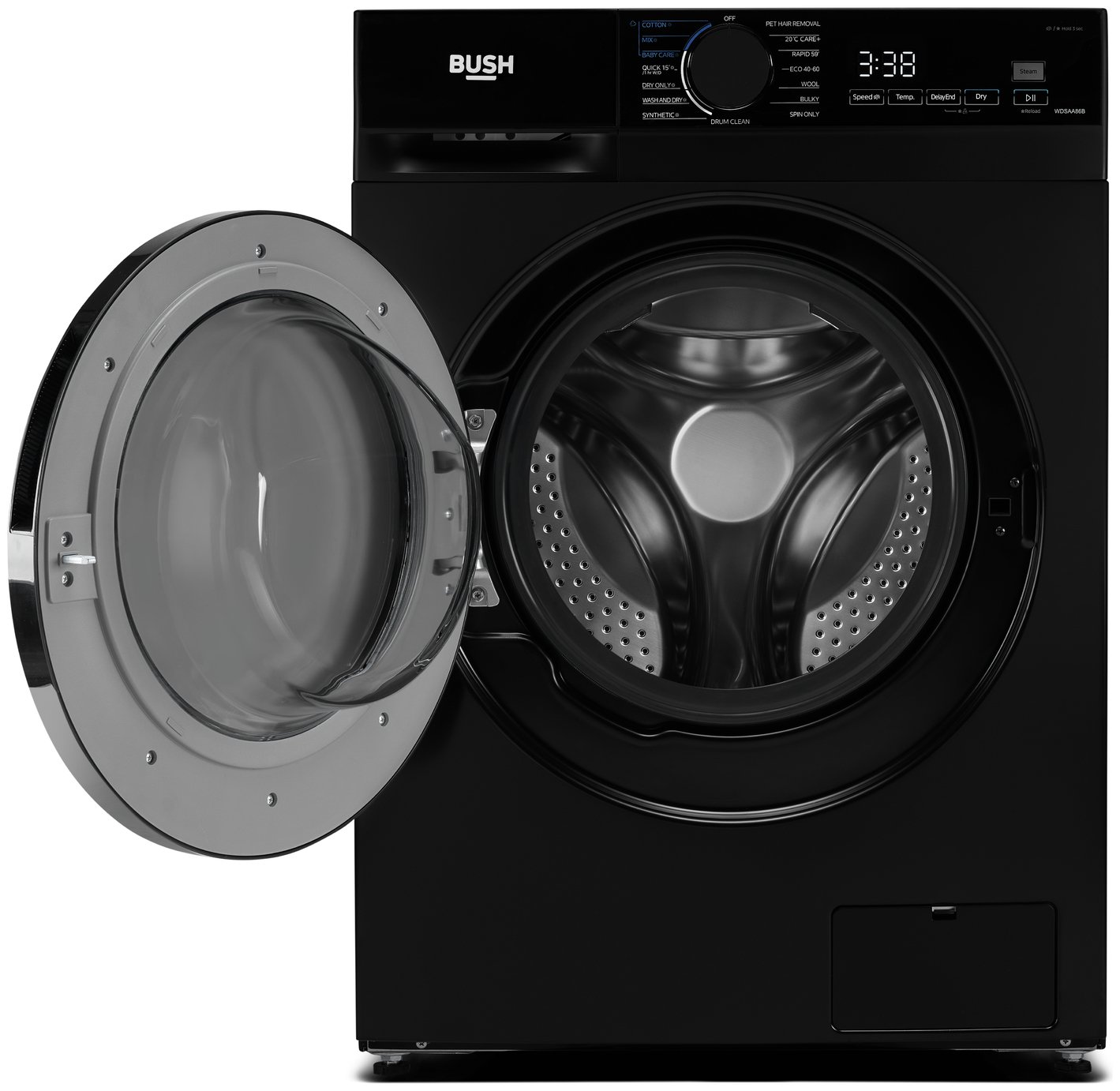 Buy Bush WDSAA86B 8/6KG 1400 Spin Washer Dryer - Black | Washer