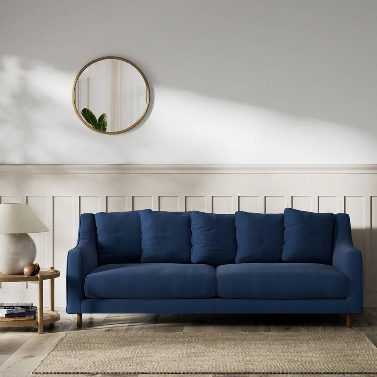 Habitat Swift Fabric 3 Seater Sofa - Navy - Dark Leg 0