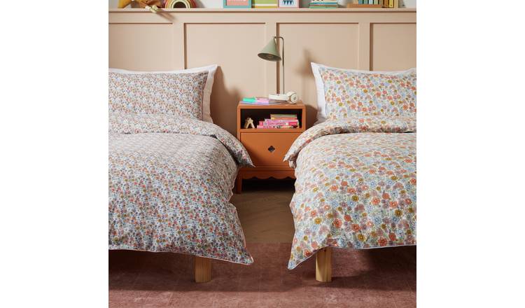 Argos Home Twin Pack Floral Kids Bedding Set - Single