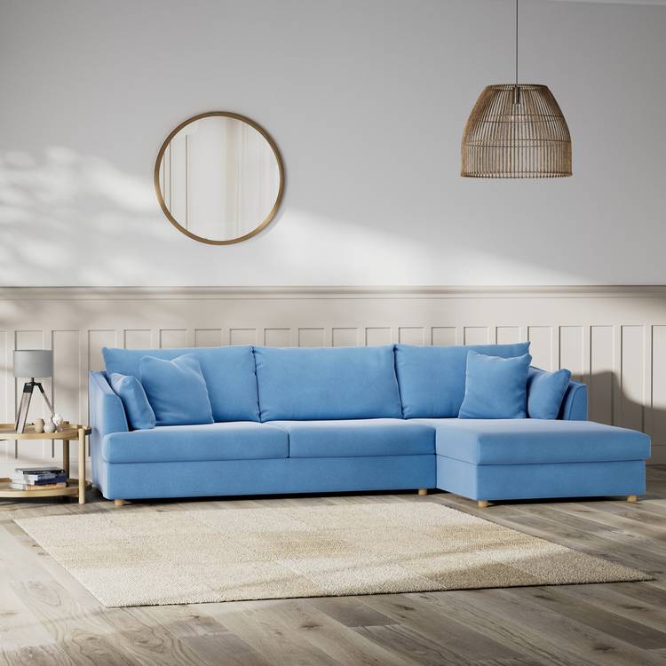 Habitat Holmfirth Right Hand Corner Sofa - Sky Blue 0