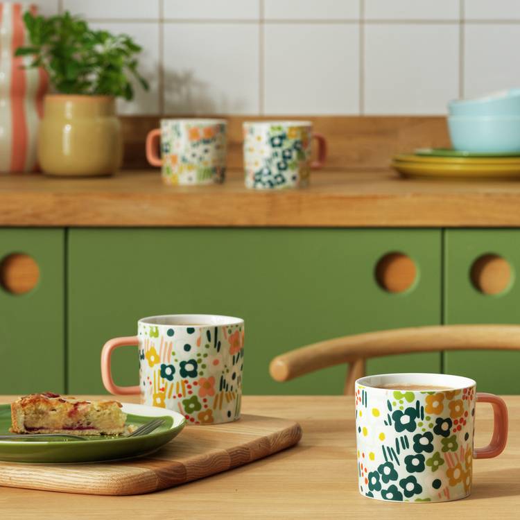 Habitat x Scion Spring Meadow Set of 4 Mugs - Multicoloured 0
