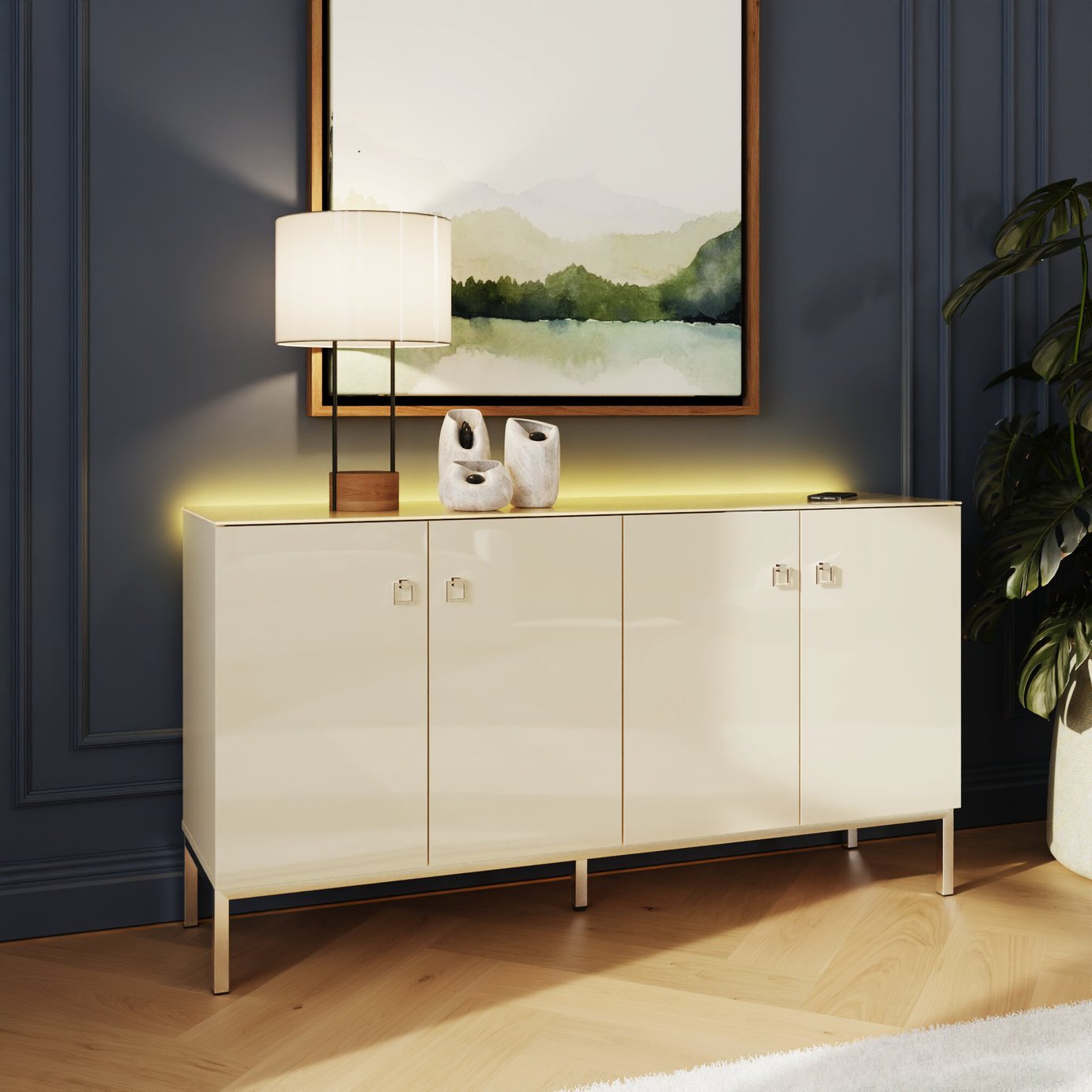 Frank Olsen Lyra 4 Door Sideboard - Antique White 