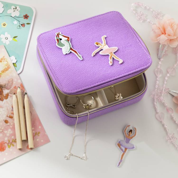 Argos Home Violet Fabric Small Ballerina Jewellery Box 0