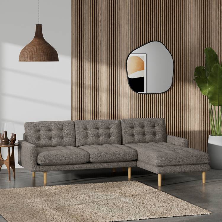 Habitat Fenner Right Hand Corner Sofa - Charcoal - Ash Leg 0