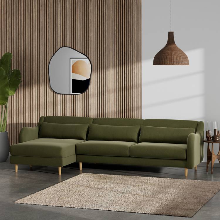 Habitat Turnmill Left Hand Corner Sofa - Moss Green 0