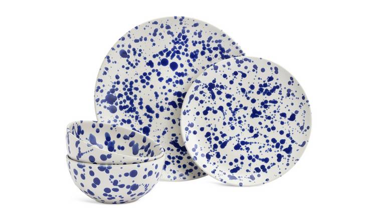 Habitat 60 Jackson 12 Piece Stoneware Dinner Set - Blue