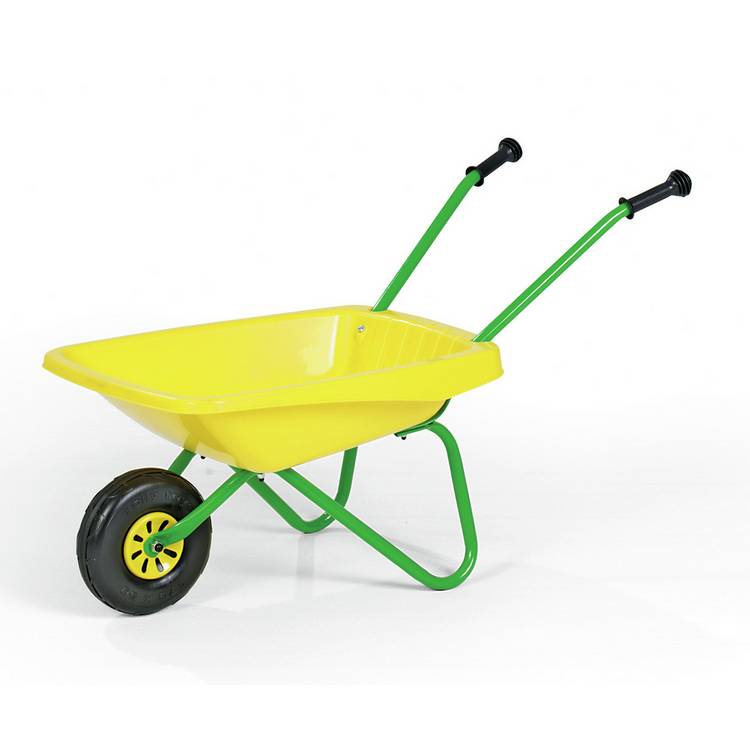 Kids Metal N Plastic Wheelbarrow - Yellow and Green 0