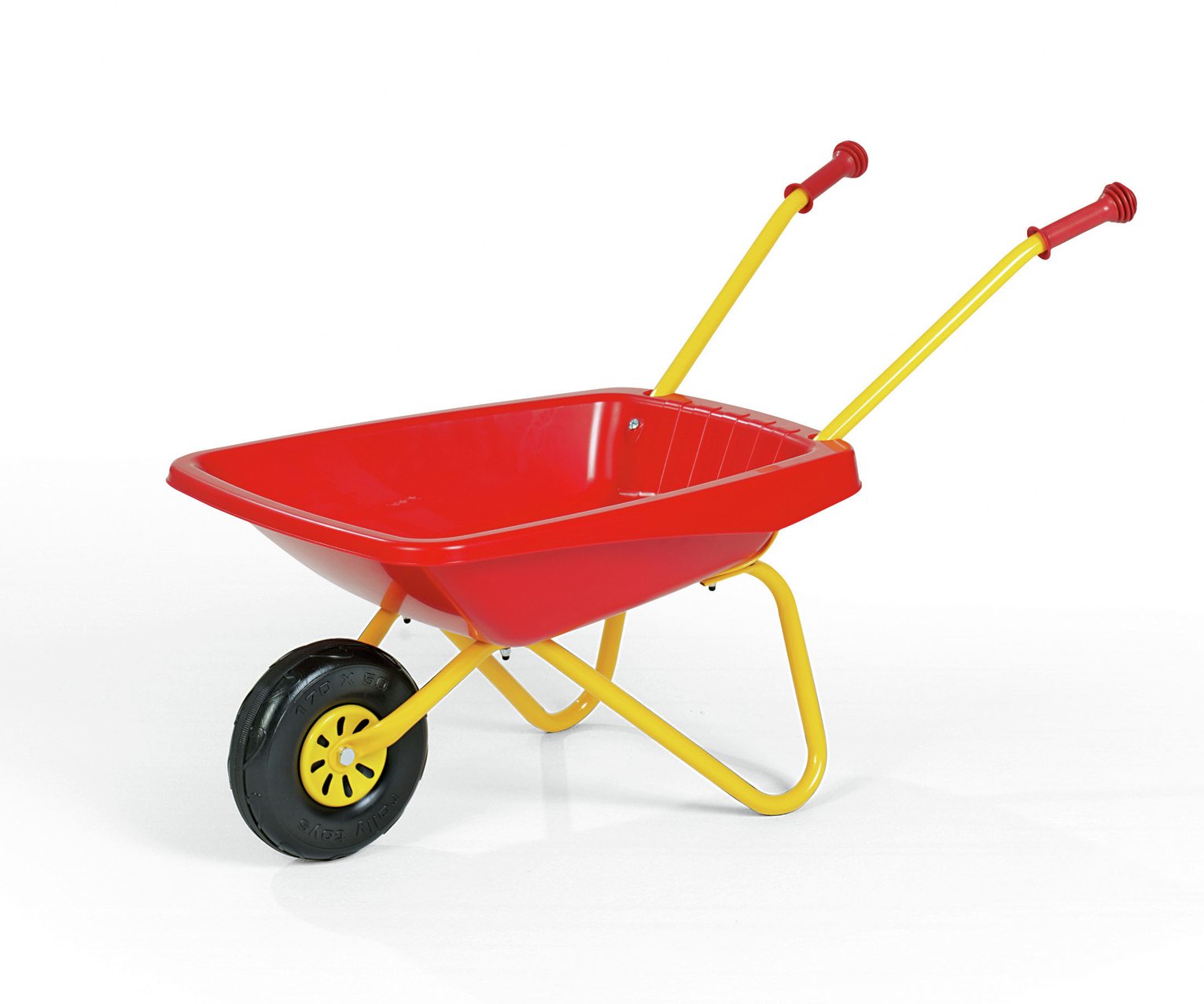 Kids Metal and Plastic Wheelbarrow - Red & Yellow