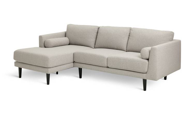 Habitat Jacob Fabric Left Hand Corner Sofa - Stone