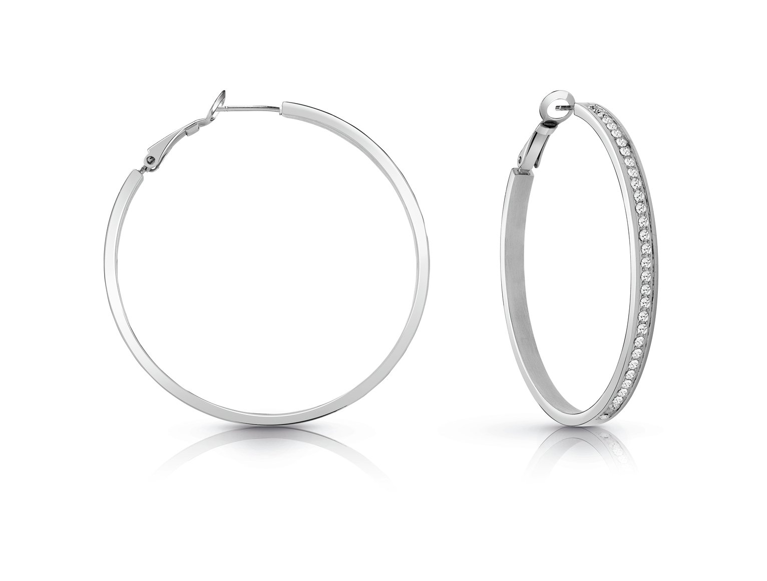 Guess Silver Colour Swarovski Pave Hoop Earrings Review