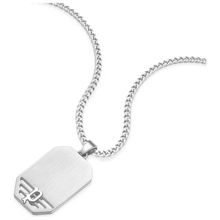 Police Stainless Steel P Wing's Logo Tag Necklace 0