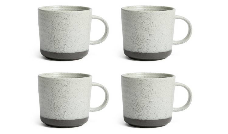 Buy Habitat Textured Ripple Set of 4 Mugs - Neutral | Mugs and cups ...