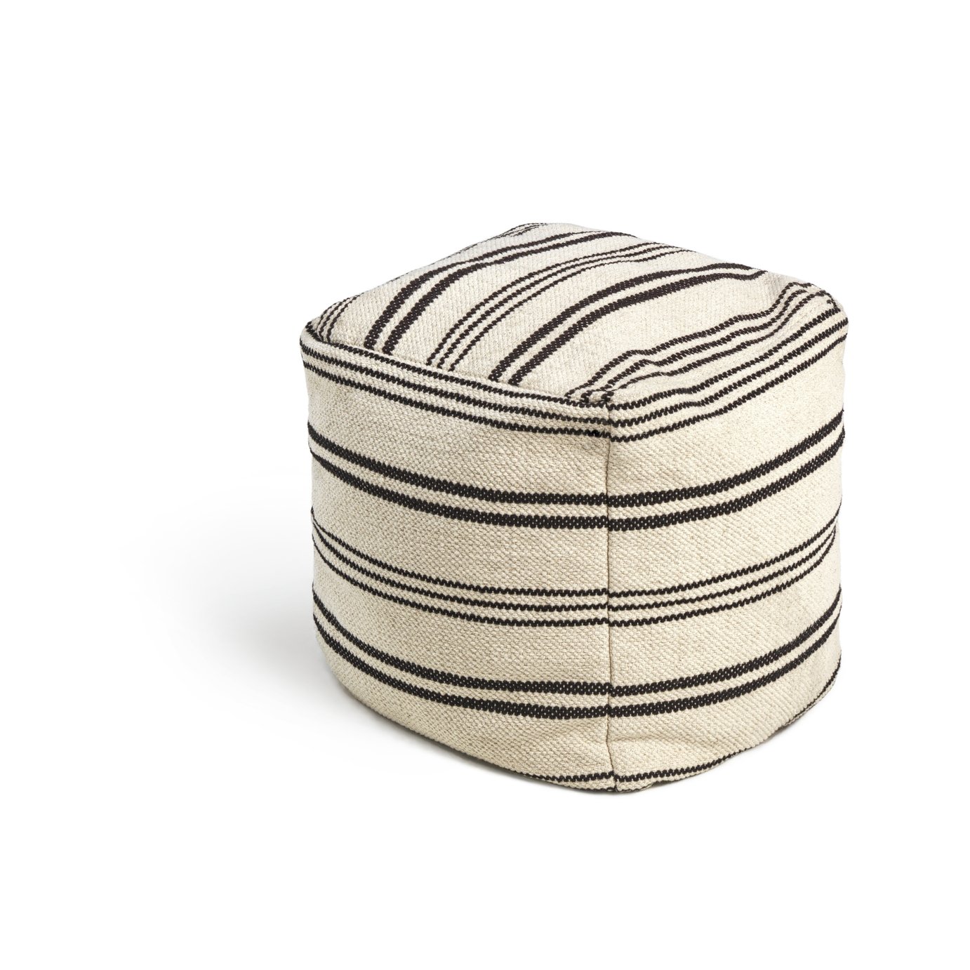 Kaikoo Layne Wool Pouffe - Black & White