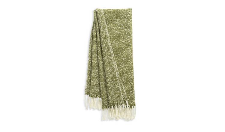 Habitat Faux Mohair Throw - Moss Green - 125x150cm