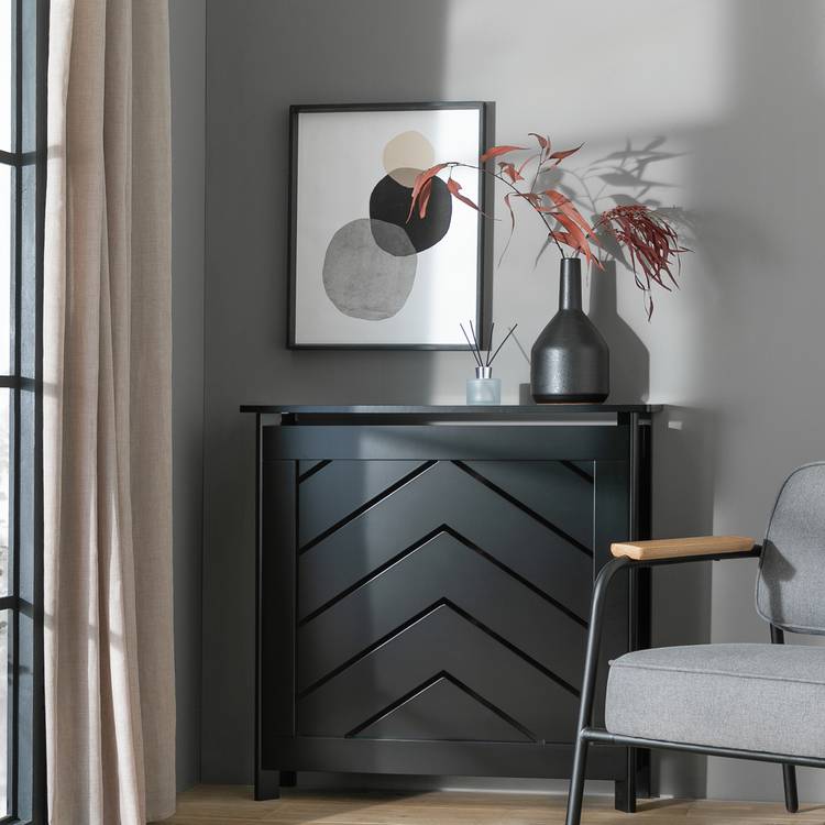 Habitat Chevron Mini Radiator Cover - Black 0