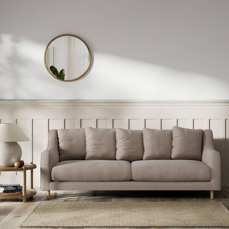 Habitat Swift Fabric 3 Seater Sofa - Mocha - Ash Leg 0