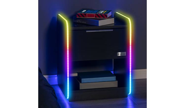 X Rocker Electra Wireless Charging Bedside Table - Black