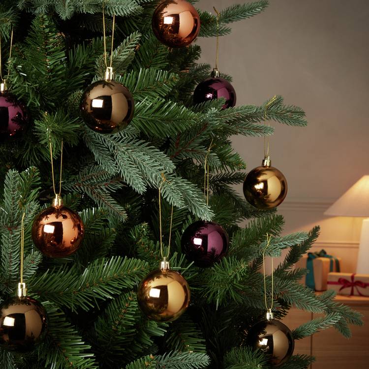 Habitat Pack of 24 Christmas Baubles - Jewel Tones 0