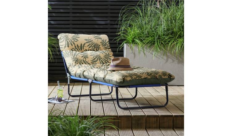 Buy Argos Home Folding Metal Sun Lounger Green Garden